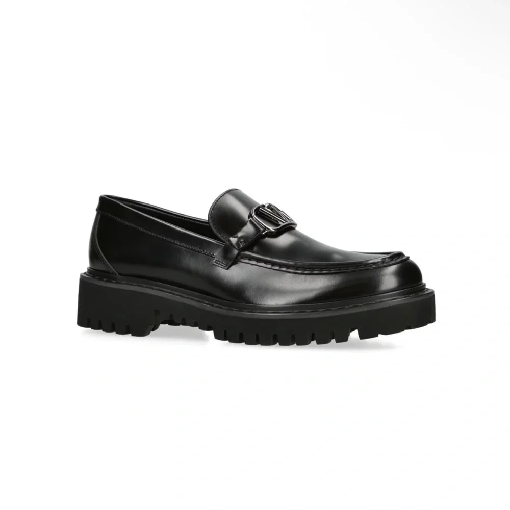 ❗️SOLD❗️VALENTINO GARAVANI VLOGO black leather loafers 39.5 - Picture 2 of 12
